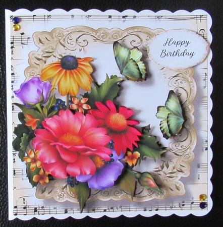 Fabulous Floral With Sheet Music - Breath Of Summer by Davina Rundle