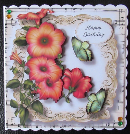 Fabulous Floral With Sheet Music - Petunias by Davina Rundle