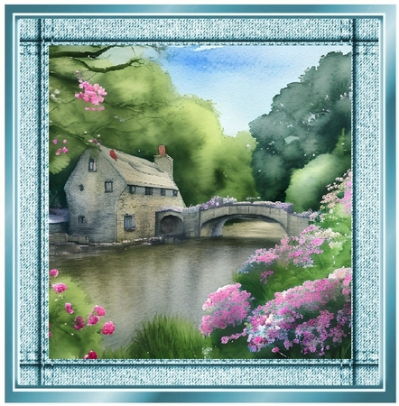 Bridge over the Water 7x7 inch No.1-8 by Davina Rundle