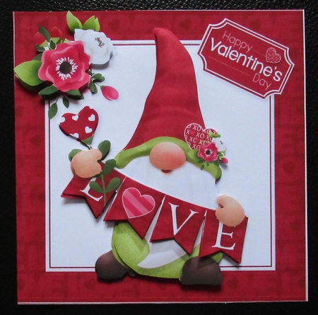 7x7 Gnome valentine or anniversary wishes mini kit by Davina Rundle