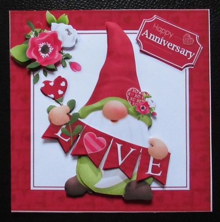 7x7 Gnome valentine or anniversary wishes mini kit by Davina Rundle