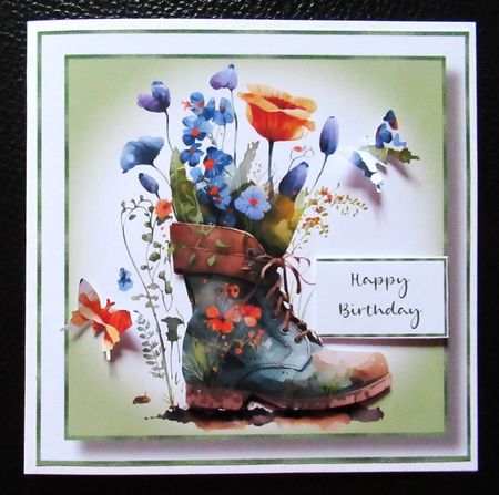 Simple Watercolour Floral Old Boot 1 by Davina Rundle
