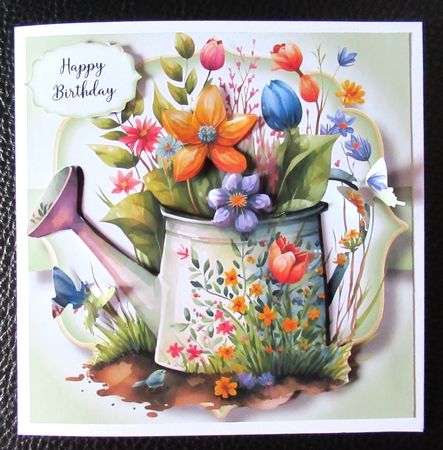 Simple Watercolour Floral Watering Can 9 by Davina Rundle