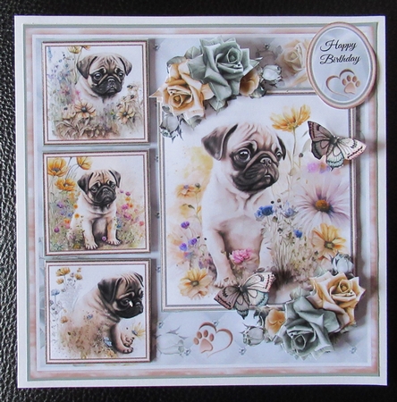 Pug Puppy Collage Mini Page Kit by Davina Rundle