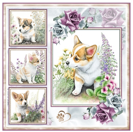 Corgi Puppy Collage Mini Page Kit by Davina Rundle