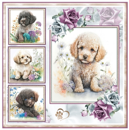 Poodle Puppy Collage Mini Page Kit by Davina Rundle