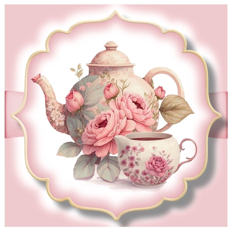 Simple Watercolour Floral Teapot 4 by Davina Rundle