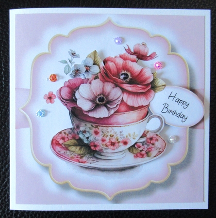 Simple Watercolour Floral Teacups 2 by Davina Rundle