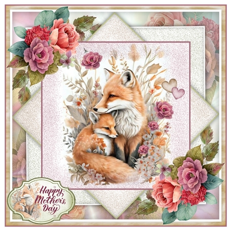 Mother Fox And Cub And Mini Page Kit by Davina Rundle