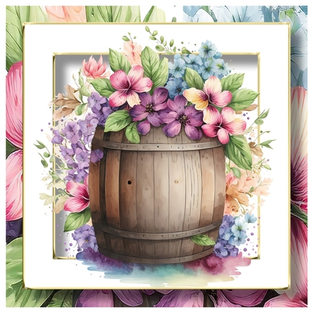 Beautiful Barrel Of Flowers 4 by Davina Rundle