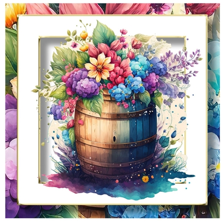 Beautiful Barrel Of Flowers Bumper Kit by Davina Rundle