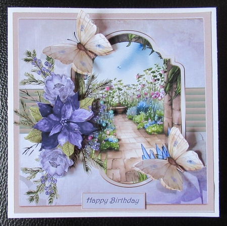 Secret garden and butterfly 7x7 by Davina Rundle