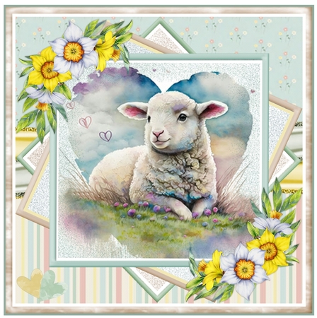 Cute Spring Lamb Mini Page Kit by Davina Rundle