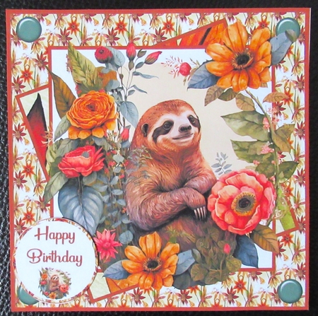 Sloth and flowers by Davina Rundle