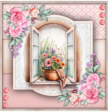 7.5x7.5 , Beautiful Vintage Window 2 by Davina Rundle