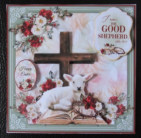 The Good Shepherd 2 Card Front With Decoupage by Davina Rundle