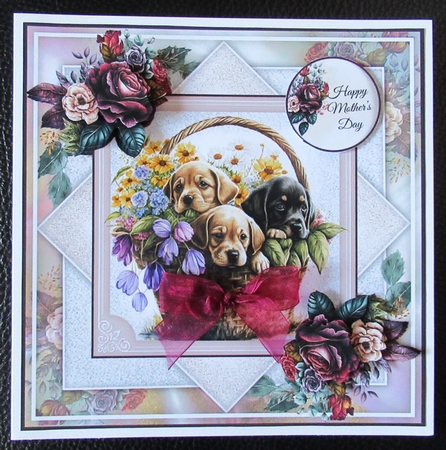 Vintage Puppy Basket 03 Mini Page Kit by Davina Rundle