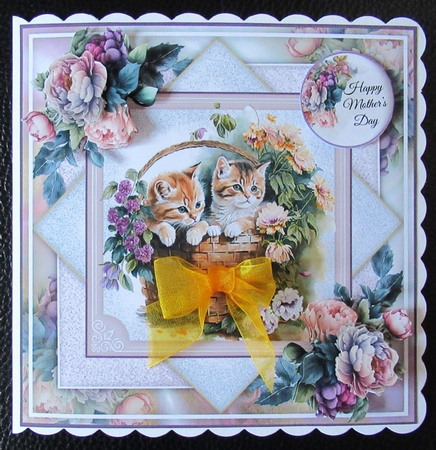 Vintage Cat Basket 02 Mini Page Kit by Davina Rundle