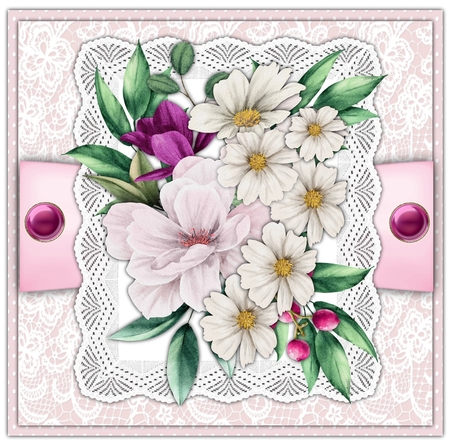 8x8 Mini Kit, Beautiful Lace and Daisys by Davina Rundle