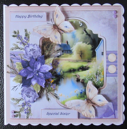 English countryside and flowers 7x7 by Davina Rundle