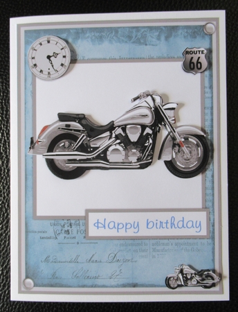 Motorcycle male birthday greeting card by Davina Rundle