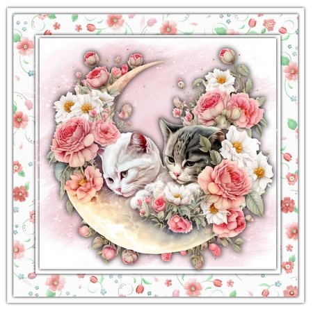 8x8 Mini Kit, Beautiful Moon Cats by Davina Rundle