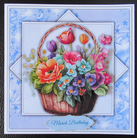 8x8 Mini Kit, Beautiful Basket of Spring Flowers 4 by Davina Rundle