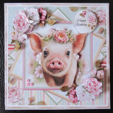 Cute Floral Piglet Mini Page Kit by Davina Rundle