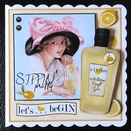 Sippin Pretty Gin Card by Davina Rundle