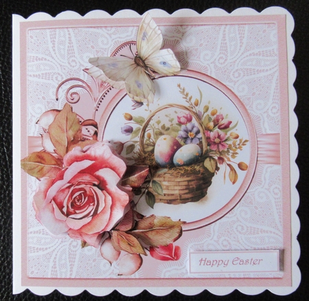 Easter eggs in a basket of flowers 7x7 by Davina Rundle