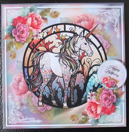 Unicorn Stained Glass Window Mini Page Kit by Davina Rundle