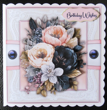 8x8 Mini Kit, Gorgeous Navy and Blush Roses by Davina Rundle