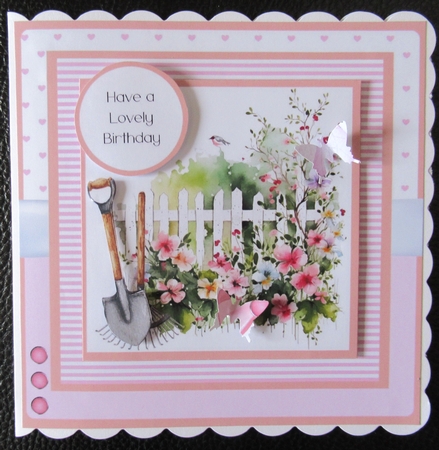 Across the Garden Fence (7x7 inch square card kit - makes 4 cards)  by Davina Rundle