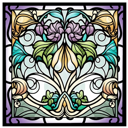 Art Nouveau Stained Glass Window 4 by Davina Rundle