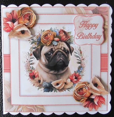 Dogs & Flowers Mini Kit#1 **INCLUDES CARD FRONT WITH NO CORNER FLOWERS** by Davina Rundle