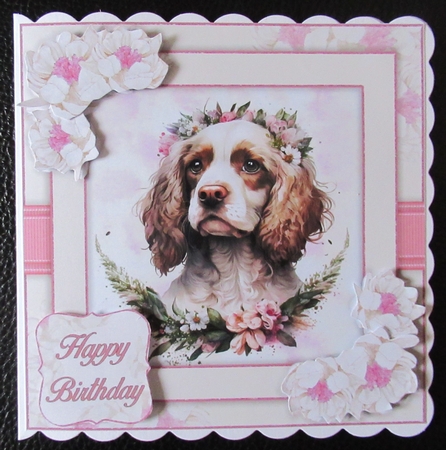 Dogs & Flowers Mini Kit#4 **INCLUDES CARD FRONT WITH NO CORNER  FLOWERS** by Davina Rundle