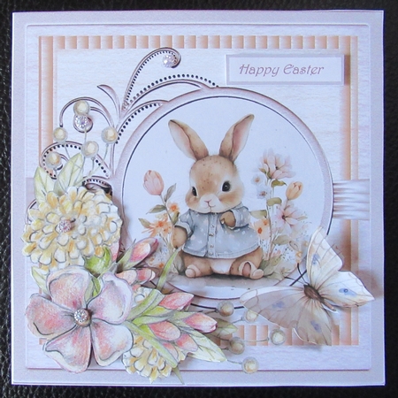 Spring rabbit and flowers by Davina Rundle