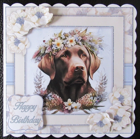 Dogs & Flowers Bumper Kit #1 **INCLUDES CARD FRONT WITH NO CORNER  FLOWERS** by Davina Rundle