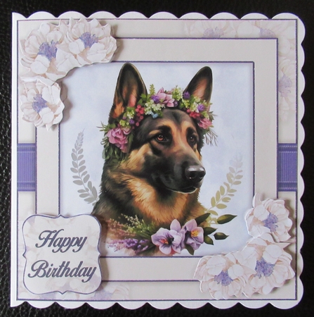 Dogs & Flowers Mini Kit #7 **INCLUDES CARD FRONT WITH NO CORNER FLOWERS** by Davina Rundle