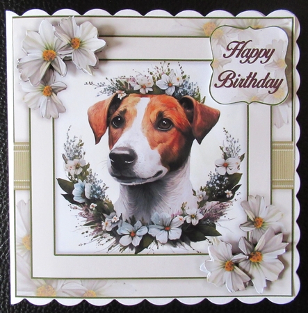 Dogs & Flowers Bumper Kit #2 **INCLUDES CARD FRONT WITH NO CORNER FLOWERS** by Davina Rundle