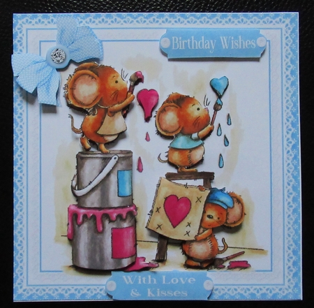 Hearts and kisses for your birthday 7x7 & A5 mini kit by Davina Rundle