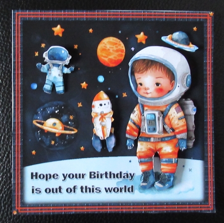 Spaceboy Birthday Card by Davina Rundle