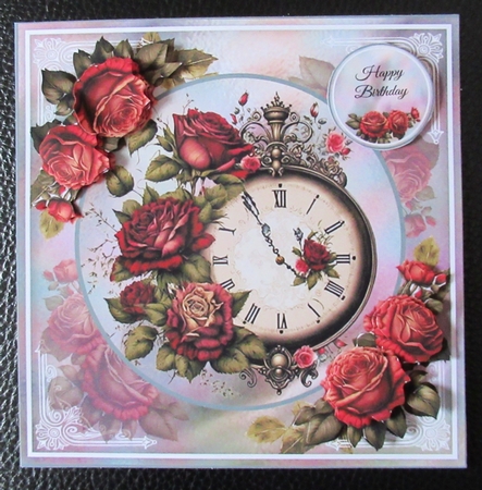 Vintage Floral Clock 02 Mini Page Kit by Davina Rundle