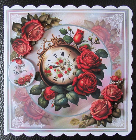 Vintage Floral Clock 04 Mini Page Kit by Davina Rundle