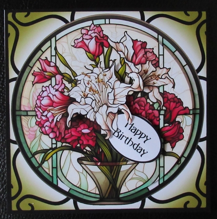 Floral Stained Glass Window - Pink Bouquet 3 by Davina Rundle