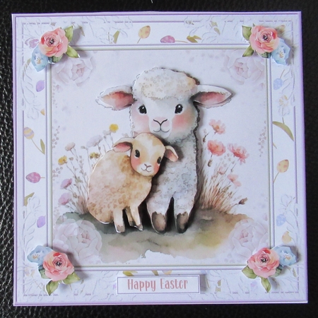 Spring in to Easter 7x7ins Decoupage Topper by Davina Rundle