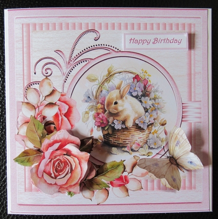 Rabbit in flowers 7x7 by Davina Rundle