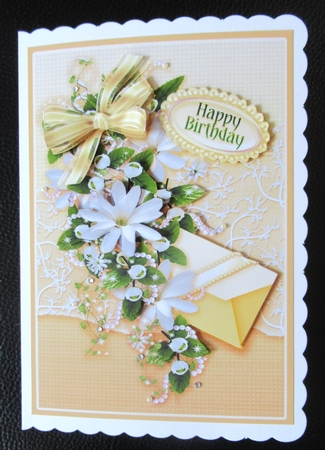 White Floral Spray Decoupage by Davina Rundle