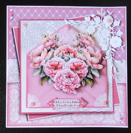 Shabby Chic Floral Envelope card front by Davina Rundle