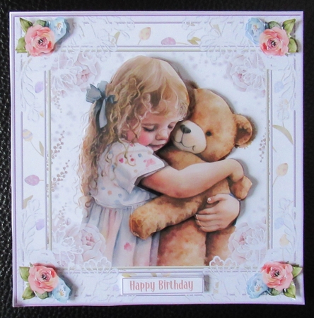 Teddy Cuddles 7x7ins Decoupage Topper 4 by Davina Rundle